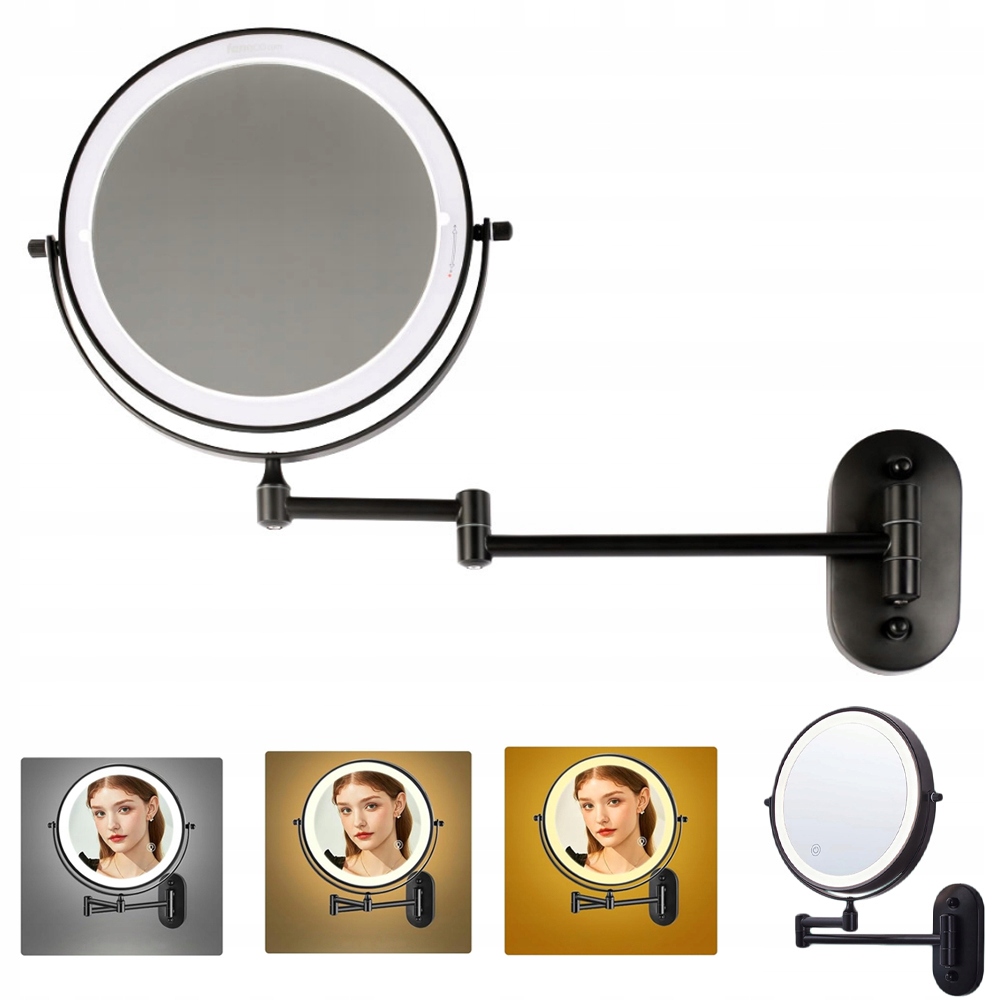 Nástěnné kosmetické zvětšovací zrcátko na make-up s Led podsvícením