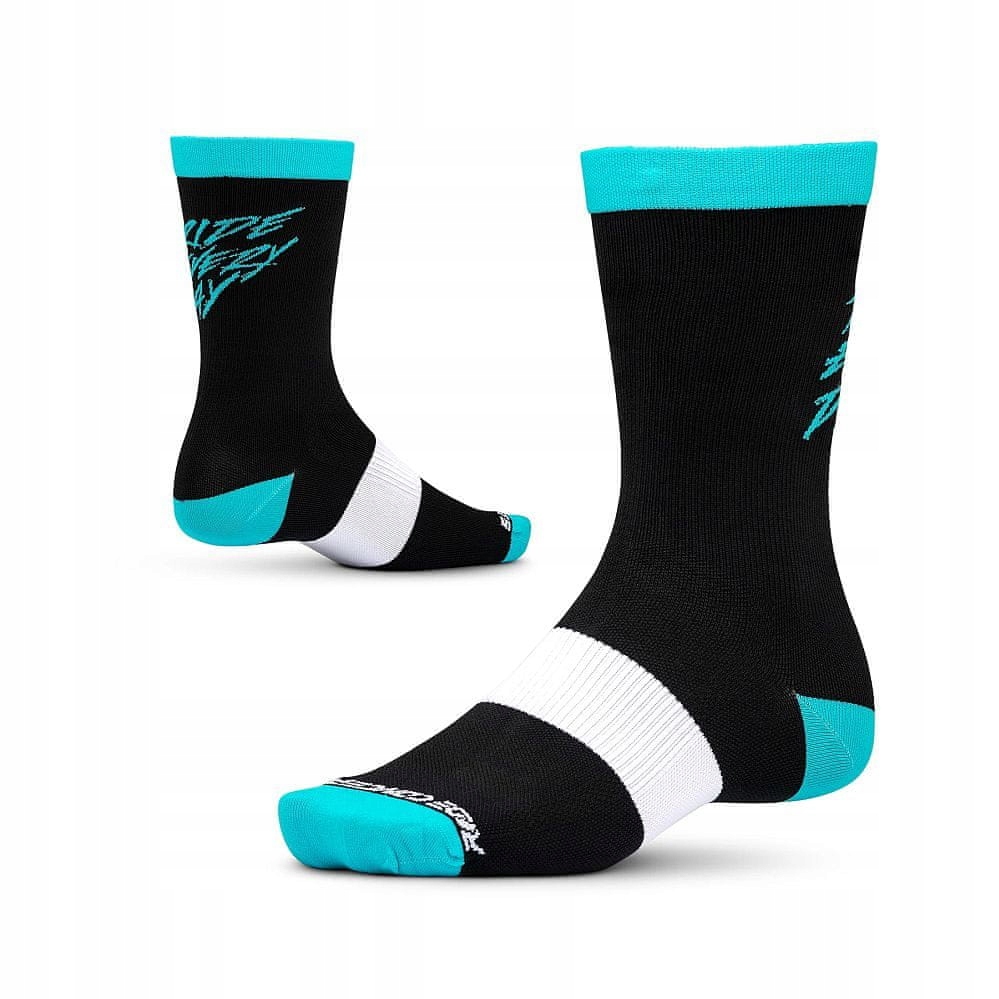 RIDE CONCEPTS RIDE EVERY DAY 8&quot; ponožky - BLACK/AQUA XL