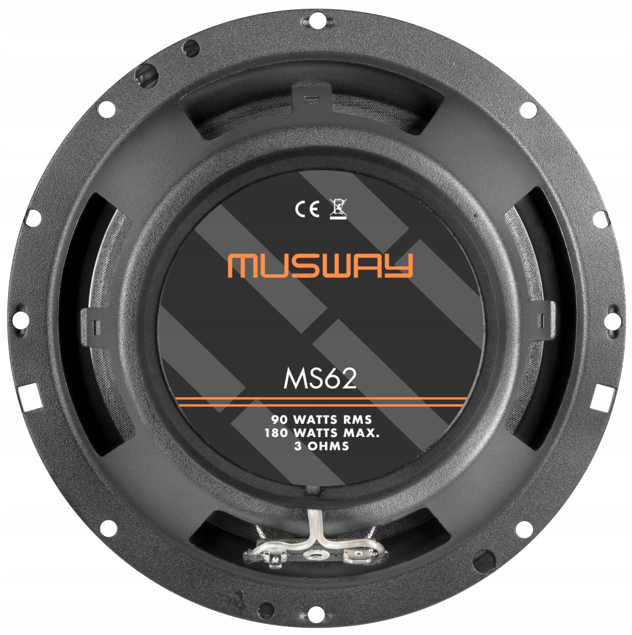Głośniki samochodowe dwudrożne Musway MS62 165mm 90Wat 3Ohm Konstrukcja dwudrożne