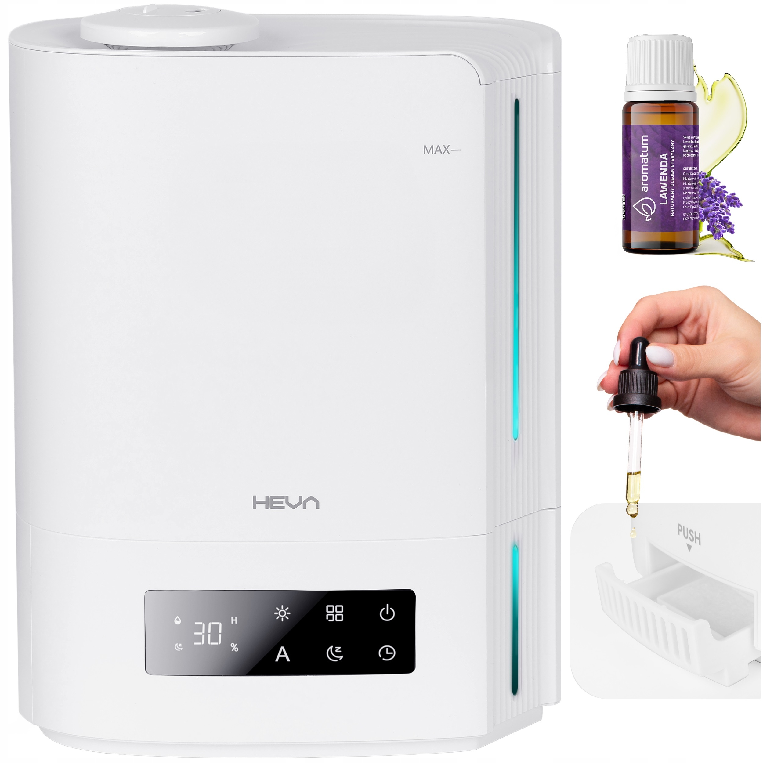 Nawilżacz powietrza ultradźwiękowy dyfuzor zapachowy Milo duży aż 5l 360°