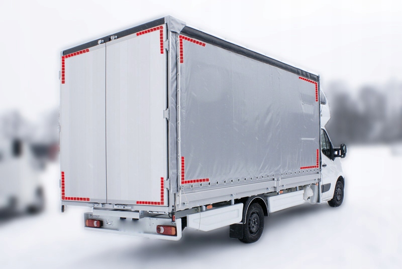 1M CZERWONA TAŚMA ODBLASKOWA KWADRATY HOMOLOGACJA Długość 1 m