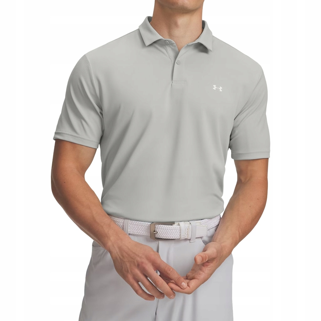 Tričko termoaktivní polo Under Armour Tee To Green Pique Titaniu/White XL