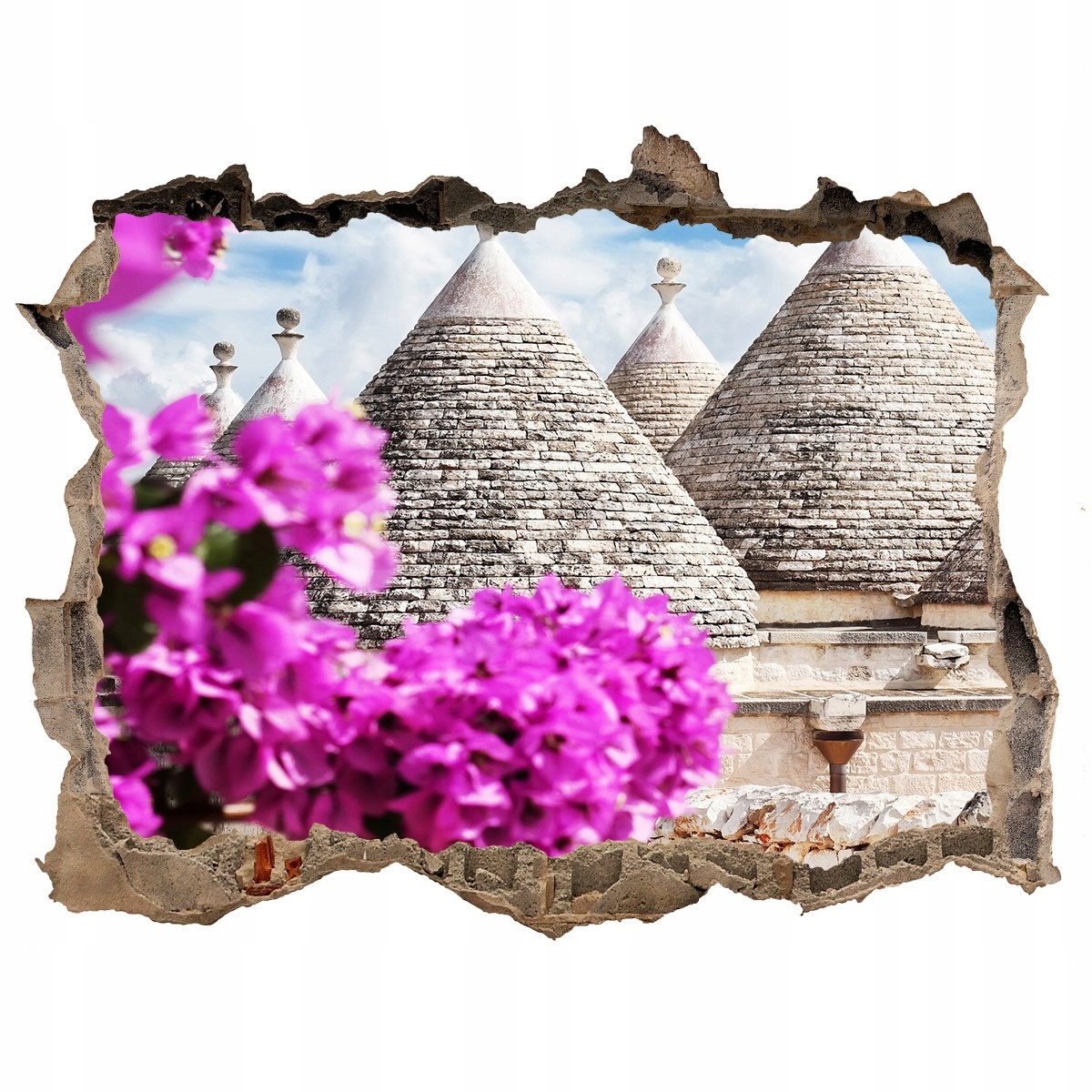 

Fototapeta dziura na ścianę 3d Domy trulli 120x81
