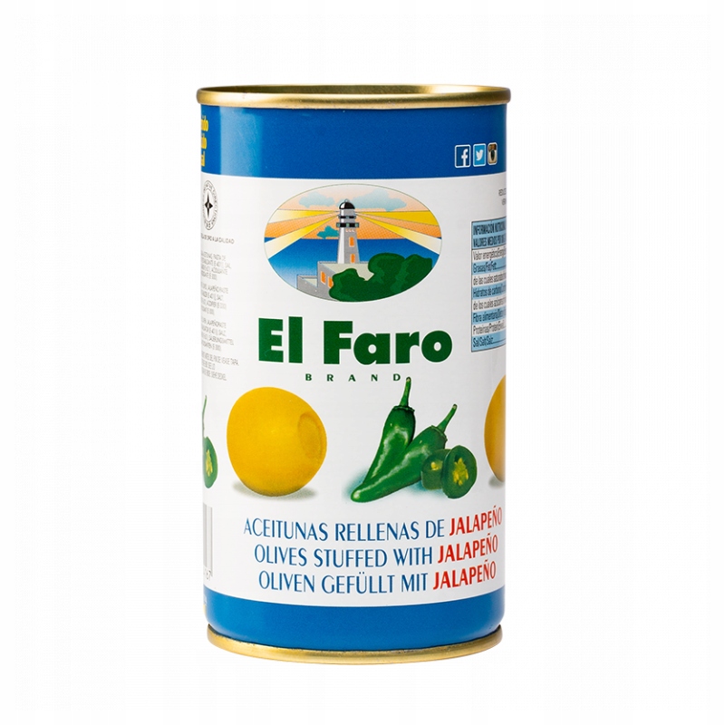 Levně Zelené olivy plněné Jalapeno 350 g El Faro