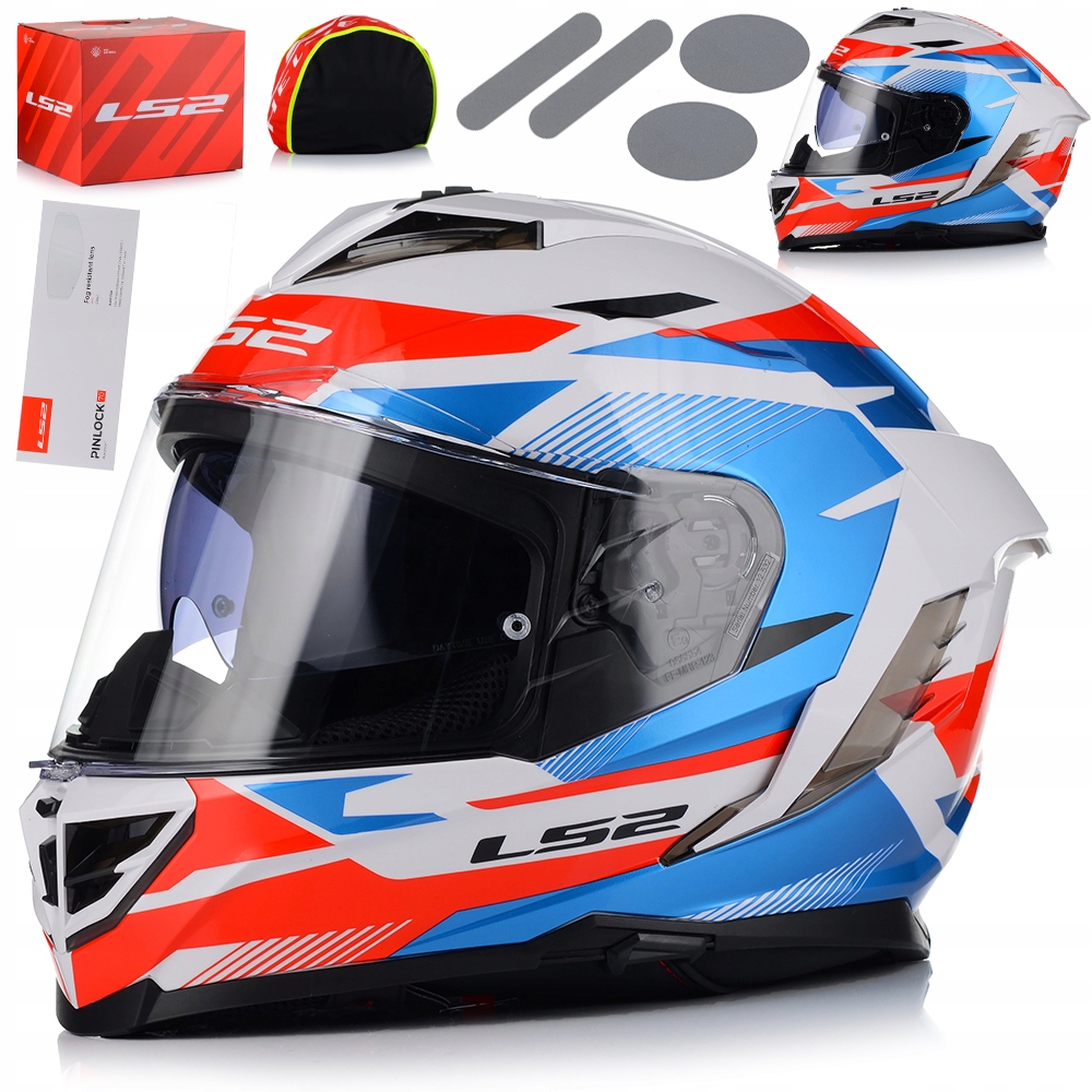 Motocyklová Prilba LS2 FF818 Storm III Komai White Blue Pinlock Blenda