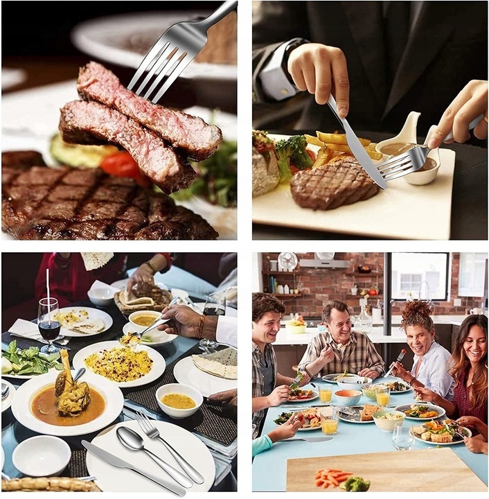 Sztućce Srebrne Komplet dla 6 osób 24 Elementy Srebrny TABLEWERE SERIES Stan opakowania oryginalne