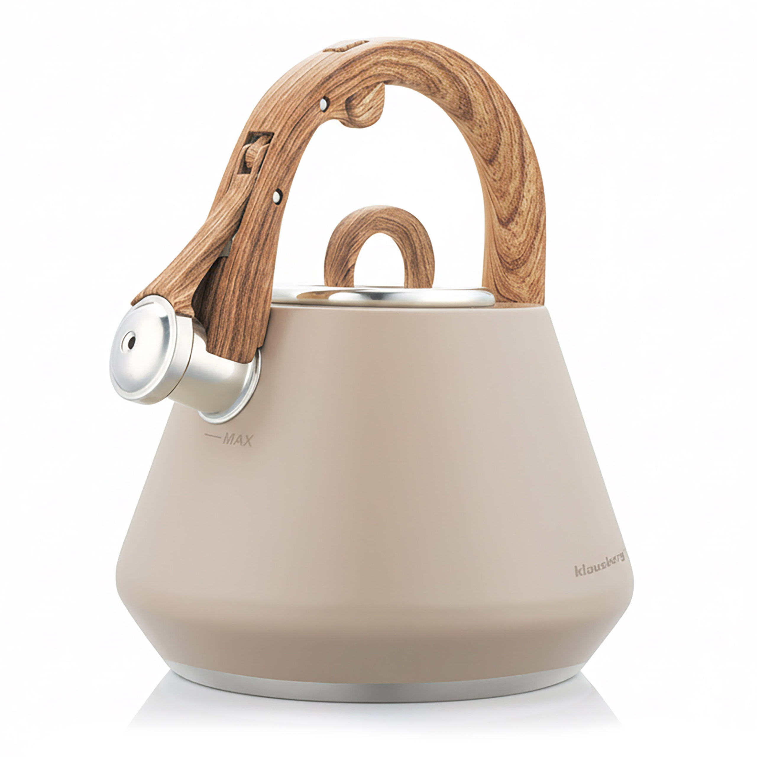 Czajnik tradycyjny stalowy z gwizdkiem indukcja 2,5 l beżowy