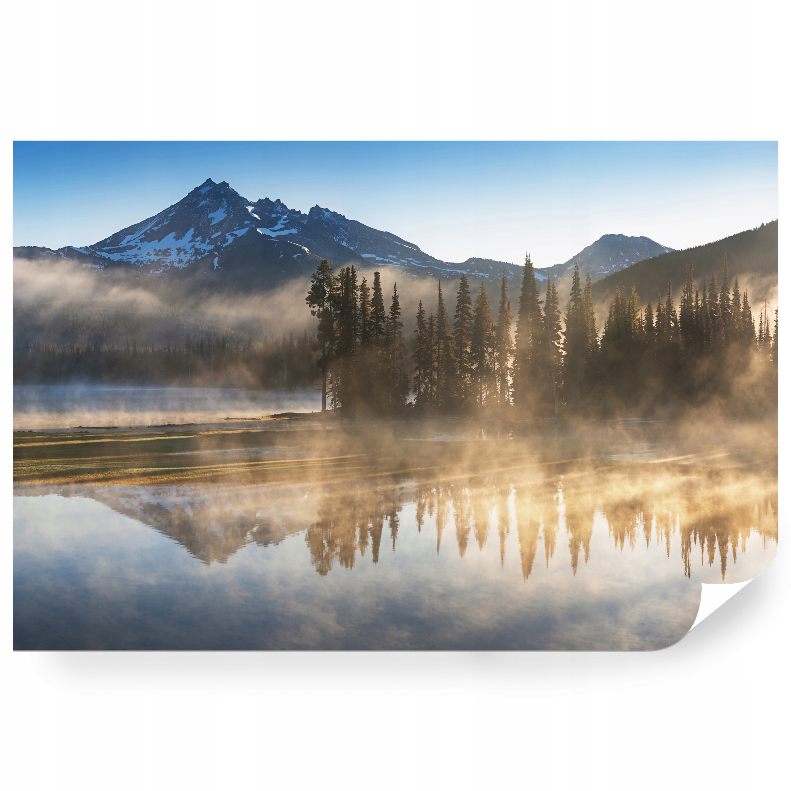 Fototapeta samolepicí Les V Mlze Nad Jezerem 208 x 146 cm