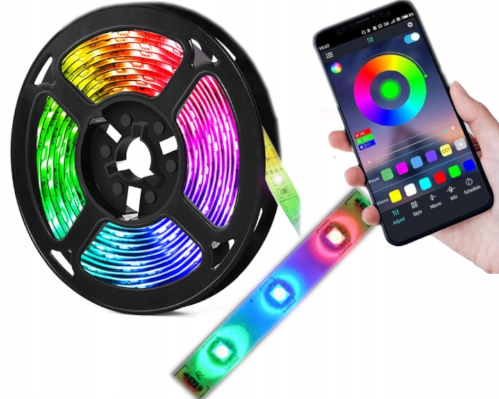 

Taśma Kolorowe Ledy Rgb Bluetooth Do Pokoju Córki