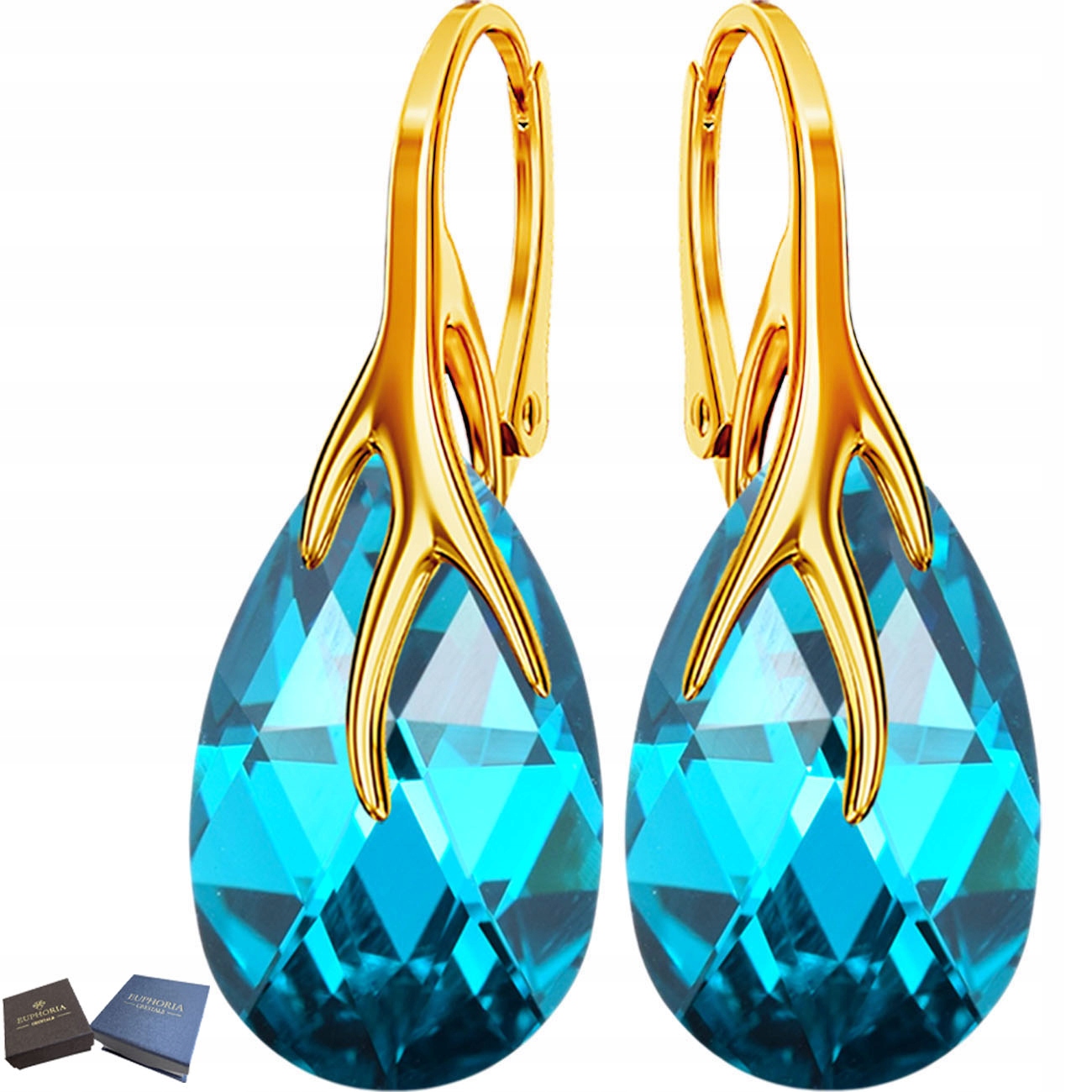 Zlaté Stříbrné Náušnice 925 Závěsné stříbrné šperky pro ženy Dárek