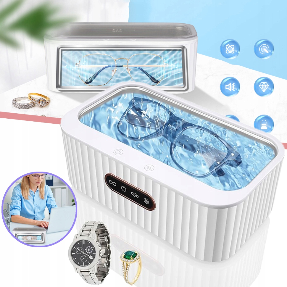 400 ML Ultradźwiękowe Urządzenie Do Czyszczenia Okularów Biżuterii 15W