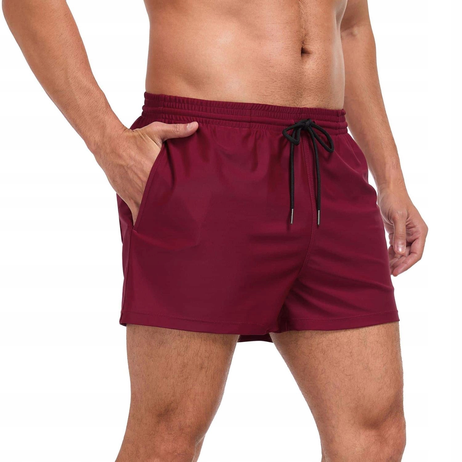 Krótkie kąpielówki męskie z elastanu Relleciga Burgundy S