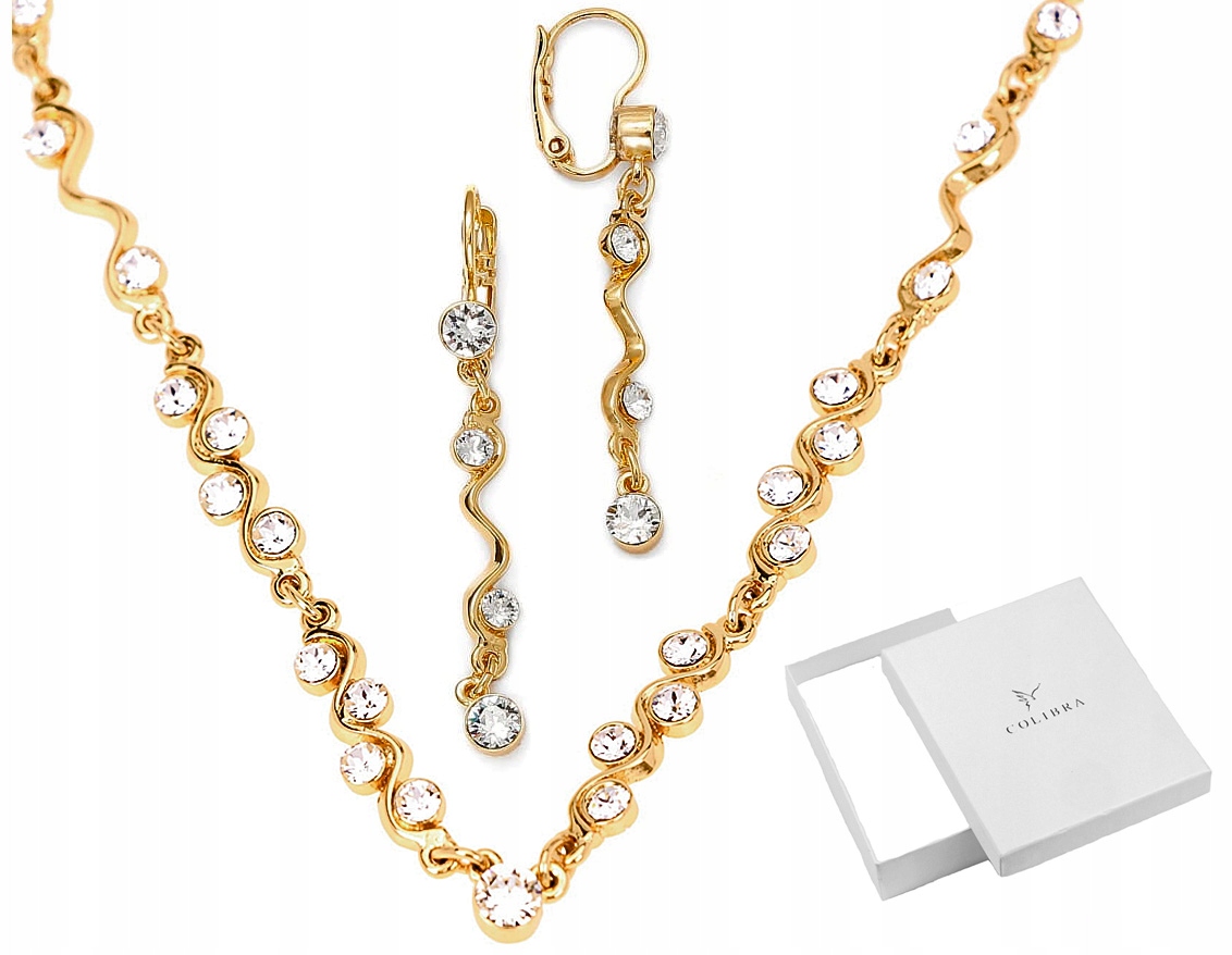 Zlatá Souprava Šperků Jemný Závitek Swarovski