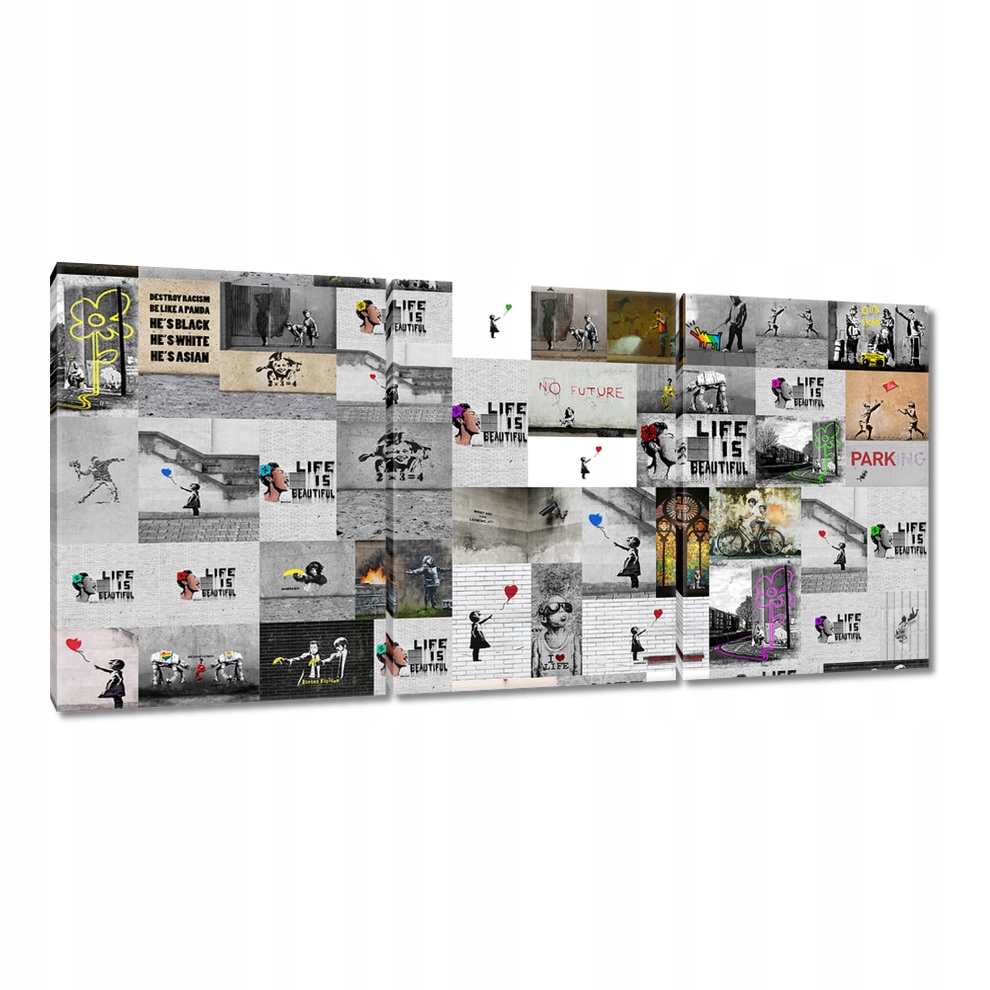 

Obraz 210x100 Mega Mix Banksy Kolaż