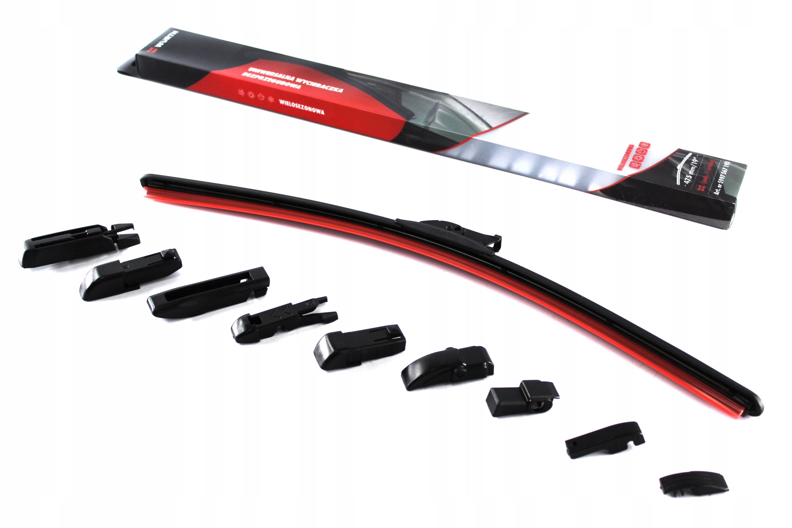 Wurth Wycieraczka Bezprzegubowa Aerotwin Premium 575mm Uniwersalne Adaptery