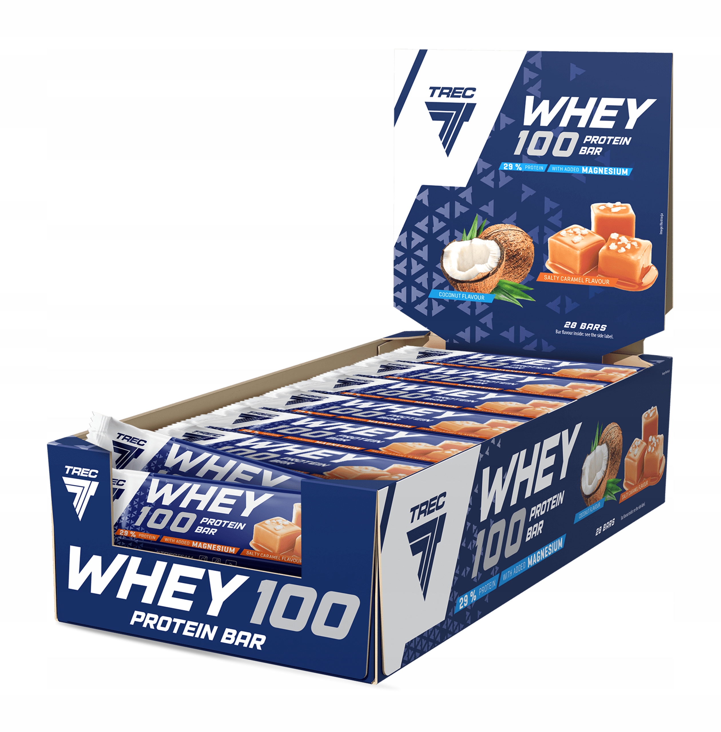 Levně Proteinová Tyčinka Whey 100 Protein Bar Carmel FLAVOUR|28 x 40 g Proteinová