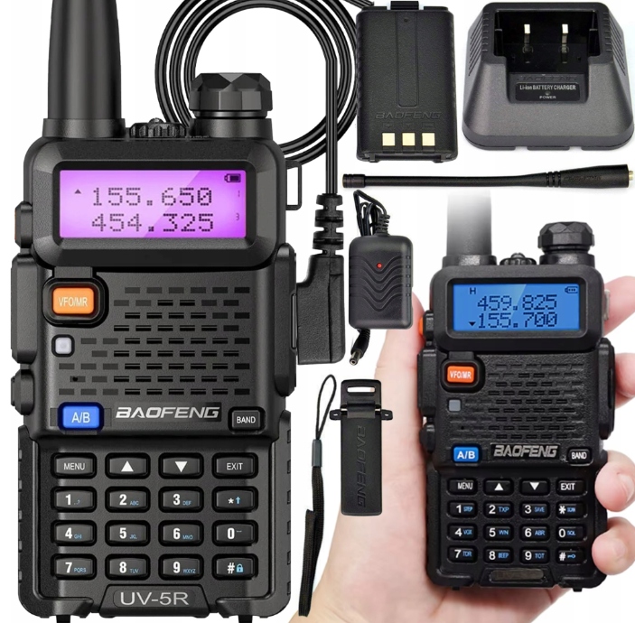 Krótkofalówka Walkie Talkie Baofeng UV-5R Ht 5W Radio Policja Pogotowie