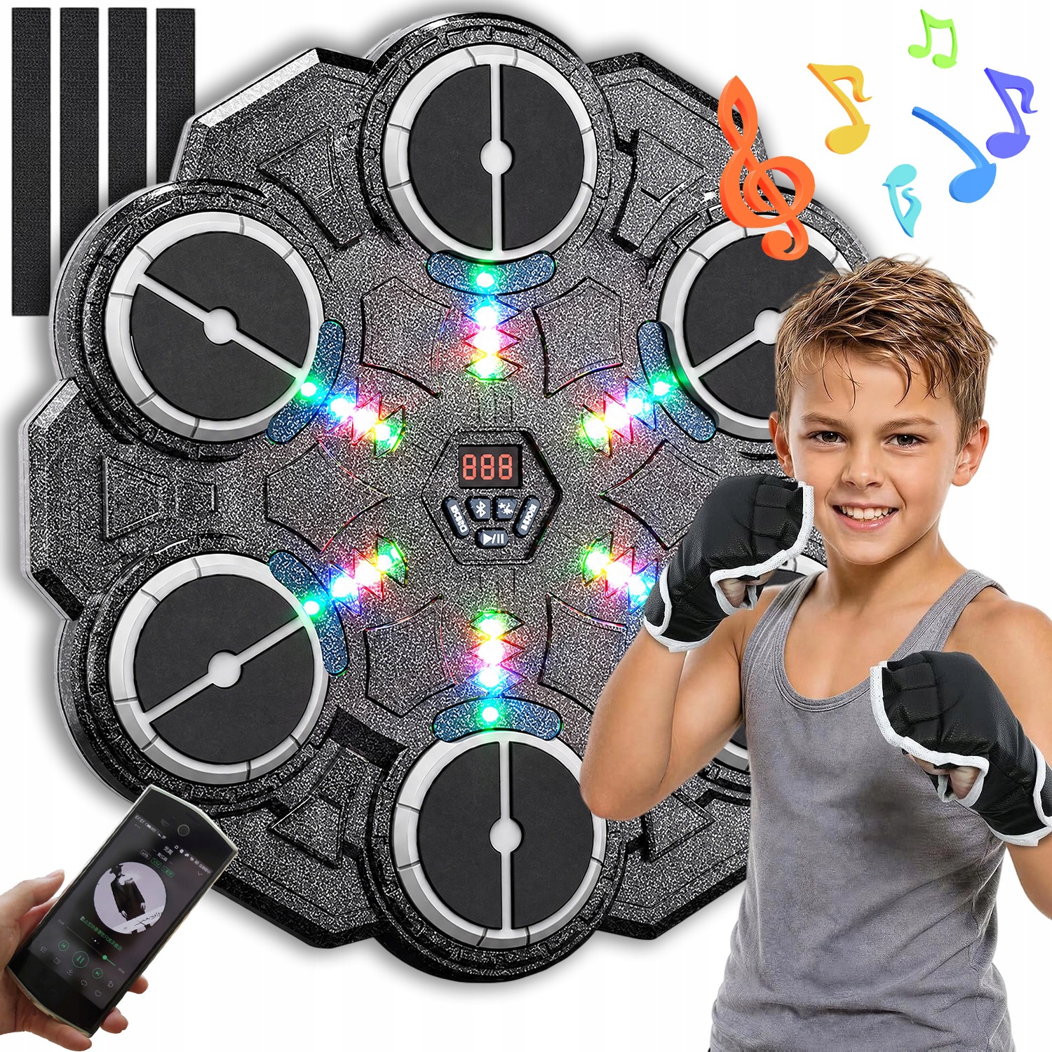 Music Boxing Machine Bluetooth 9 Režim Rukavice Hudební Boxovací Stěna
