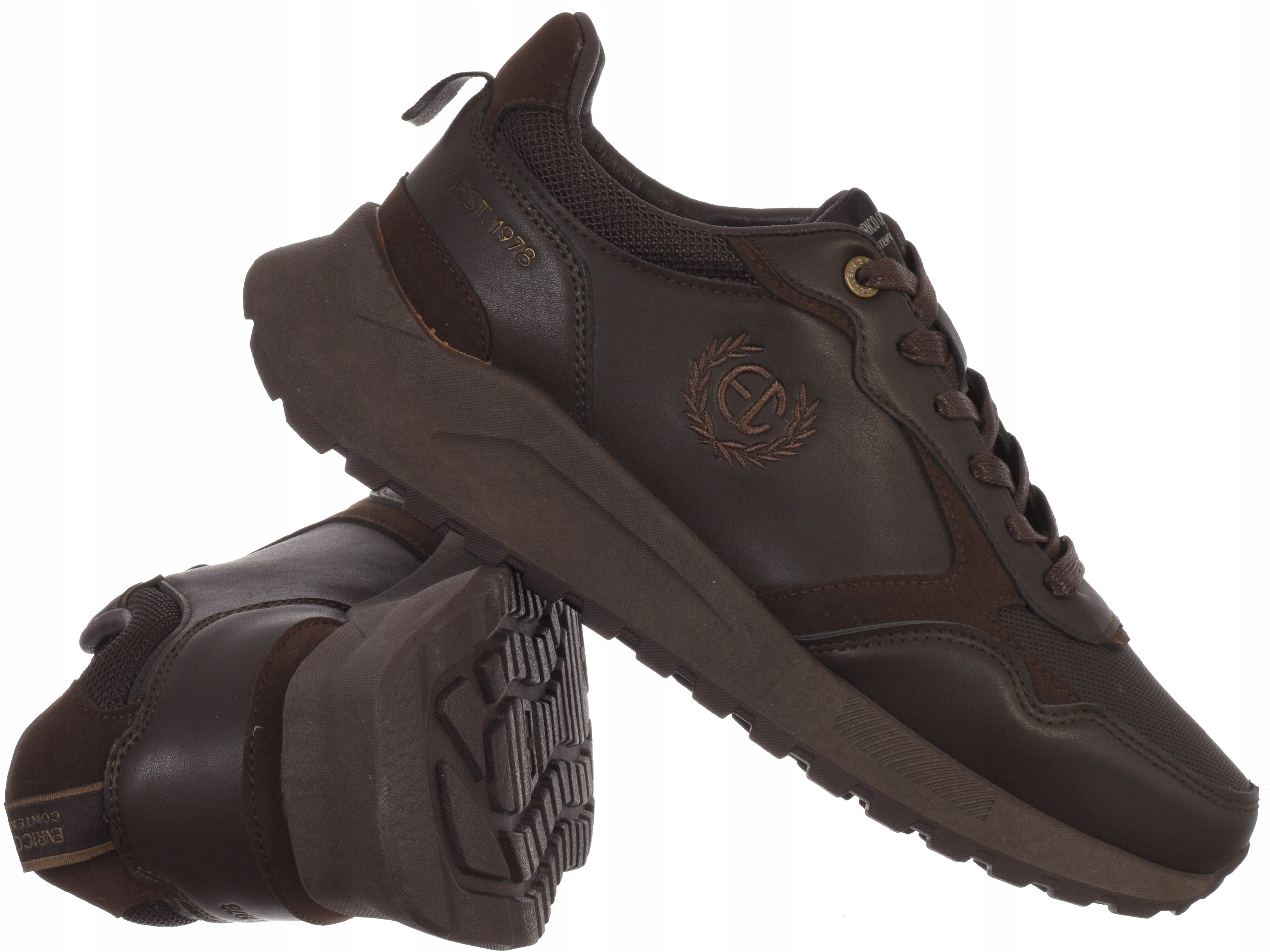 Enrico Coveri Buty Męskie Cloche EJM526D08/02 sneakersy brązowe