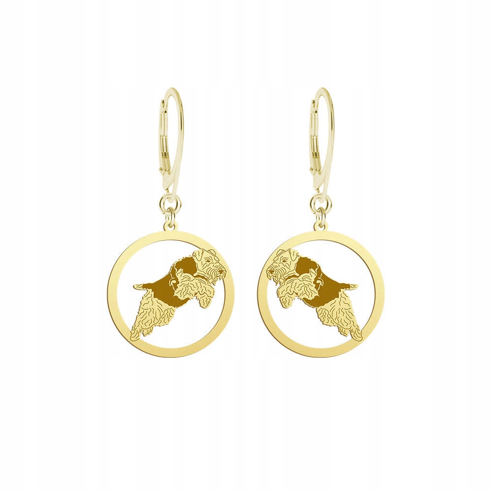 Náušnice Zlaté se psem Velšský teriér 925 Dárek Žena Gravírování Bonus