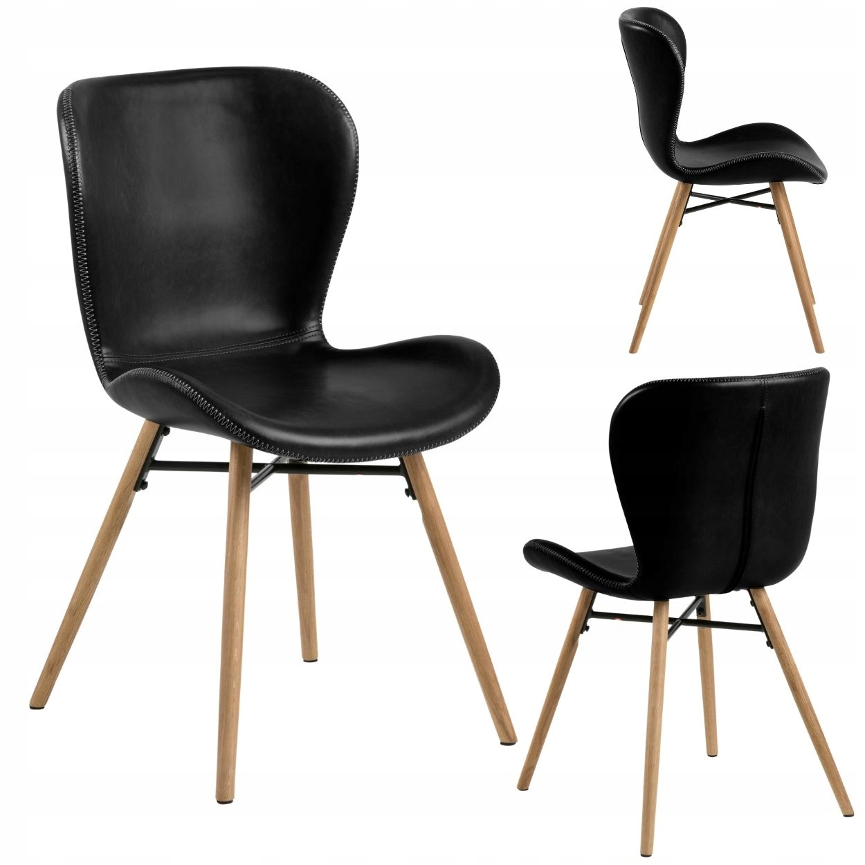 Kreslo Do Jedálne Z Ekokože, čierne, ergonomické, čalúnené, kuchynské