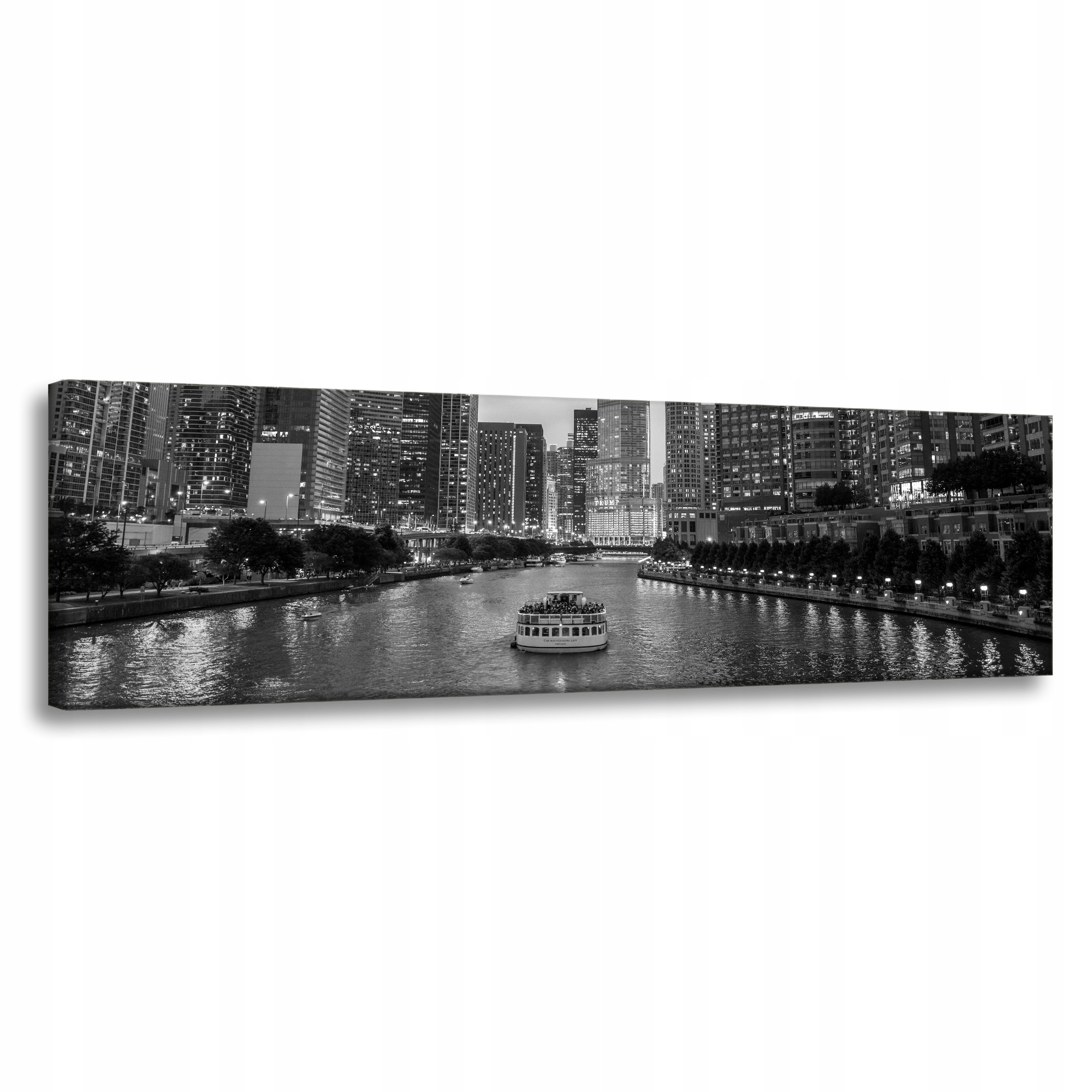 Obraz na plátně Architektura Chicago černobílá 150 x 50 cm