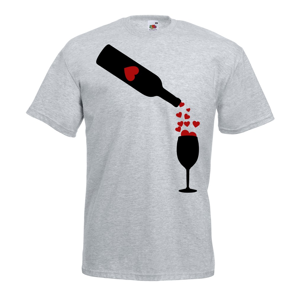 

Koszulka i love wine wino alkohol XXL szara