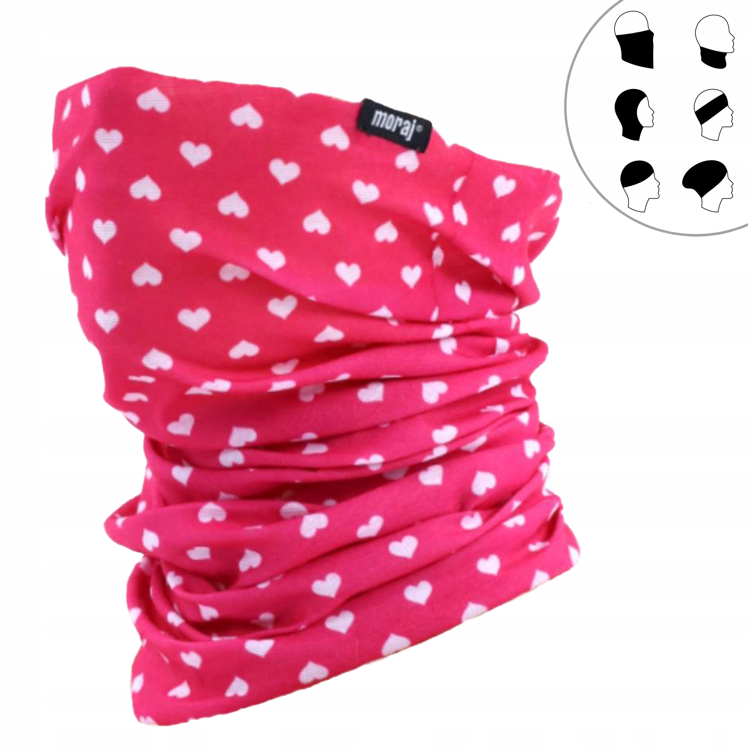 

Moraj Lekki Cienki Komin wielofunkcyjny serca róż