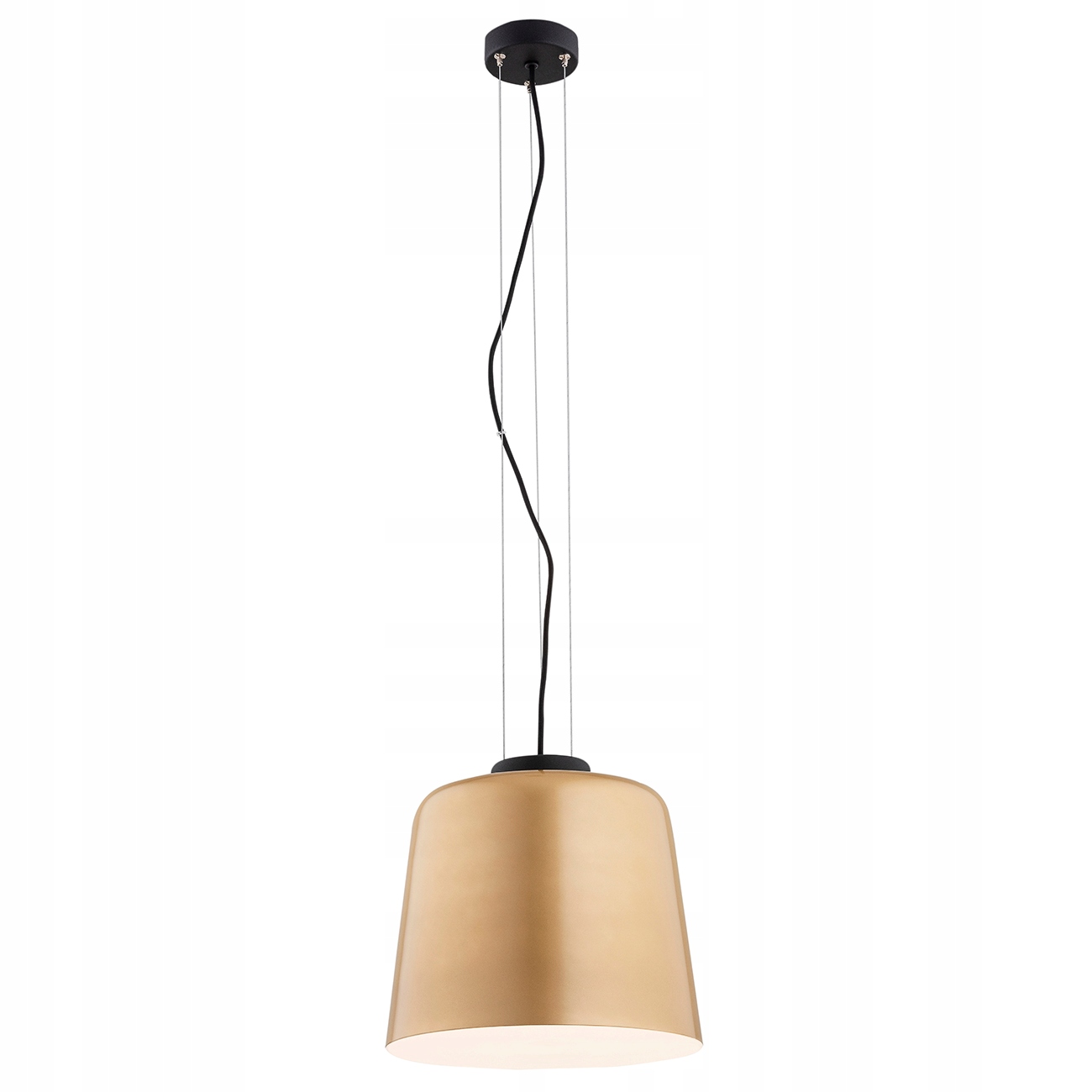 Lampa Wisząca Złoto-Biała Szklana E27 1Pł Berkley Argon