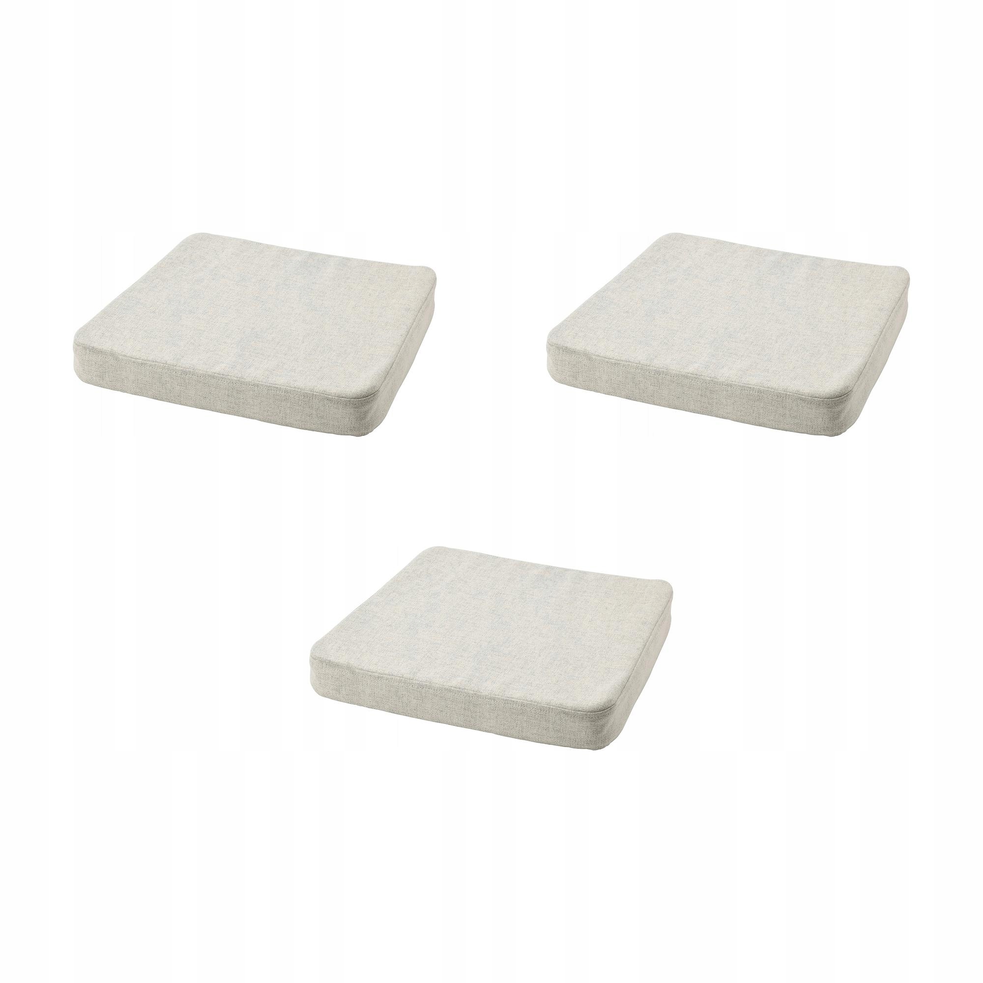 3 ks Polštář na židli béžový 39x37x5 cm paměťová pěna Akervindefly