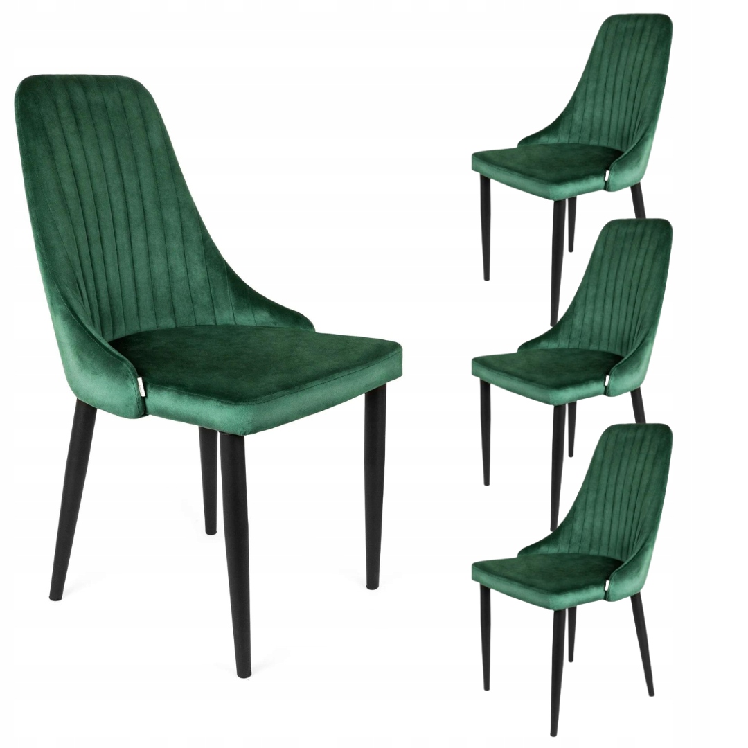 Sada 4 x Elegantné velúrové kreslo Louis Glamour 45x45x90