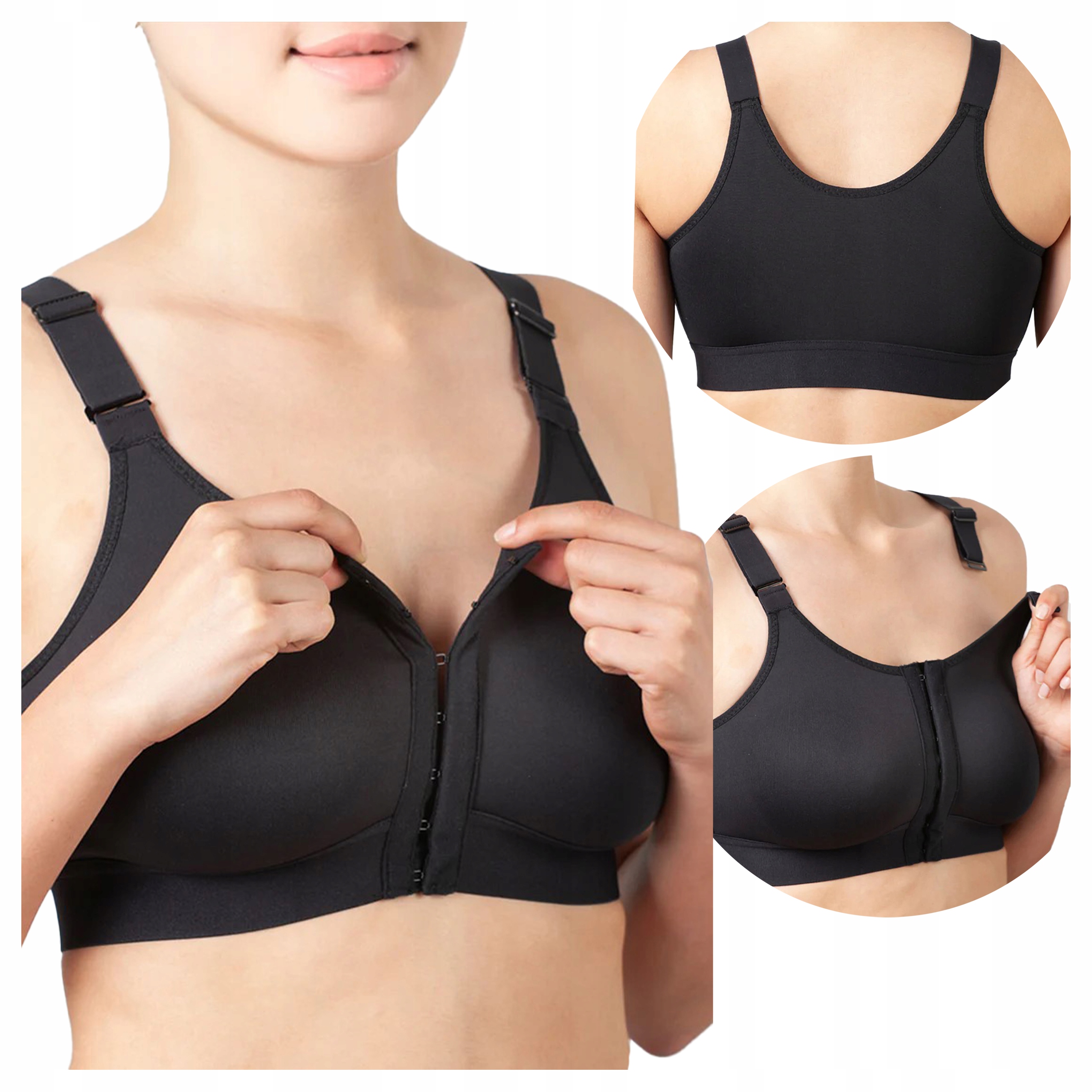 Podprsenka měkká, zapínání vpředu bez kostic, černá 100B