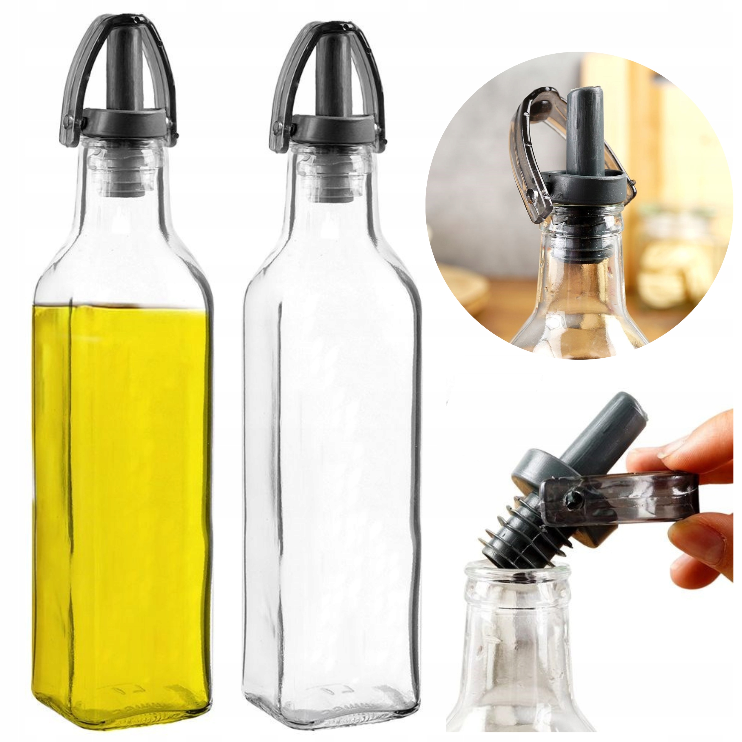 

Pojemnik Szklany Na Oliwę Ocet Z Dozownikiem 250ml