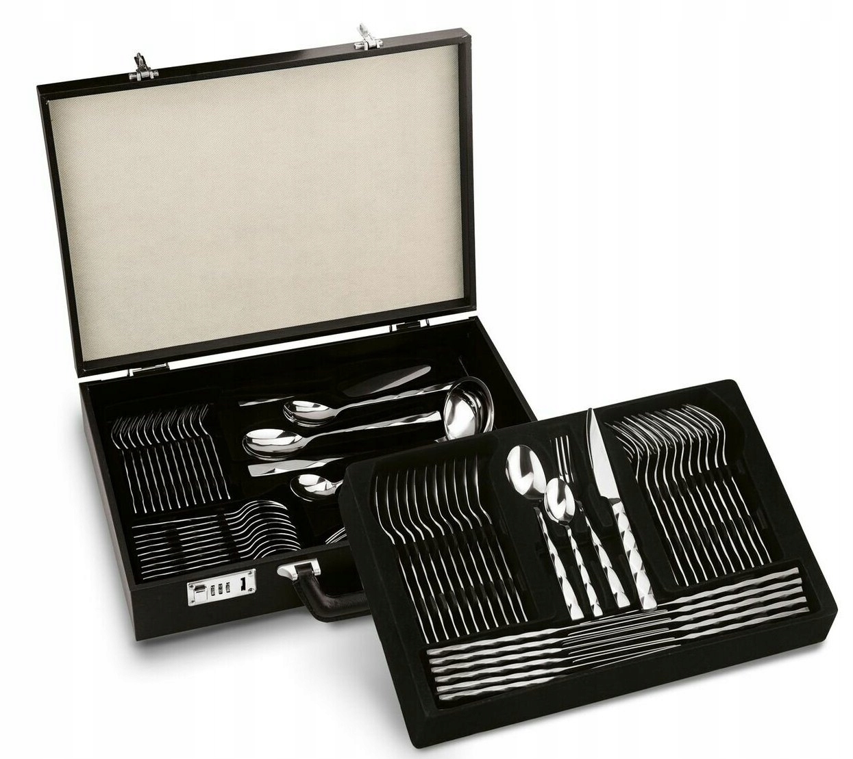 Walizka SZTUĆCE 72 el widelce łyżki noże Połysk Linia Diamond