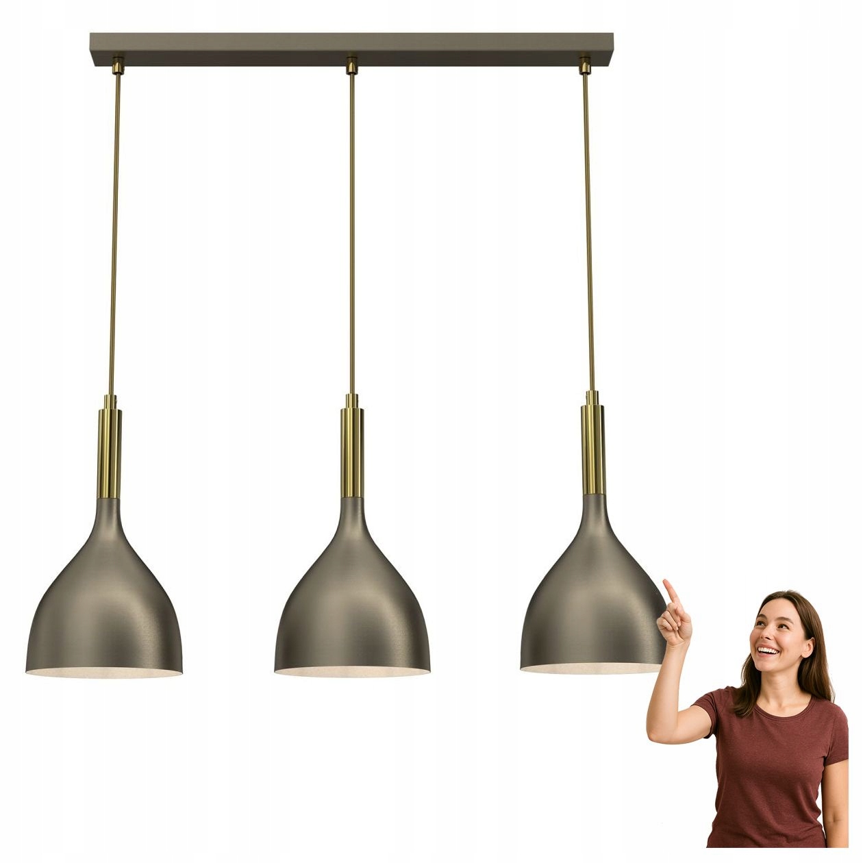 Trojitá závesná lampa nad stôl Noak 4003 Luminex