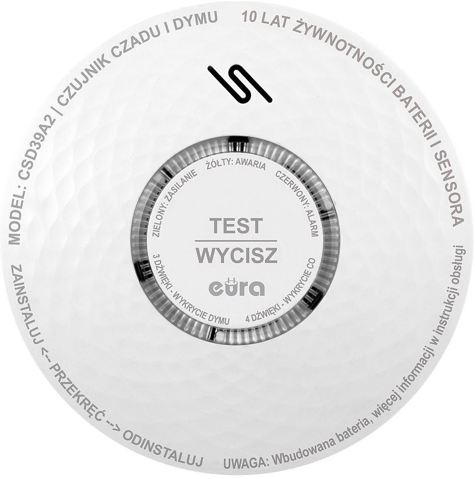 Detektor oxidu uhelnatého a kouře Eura CSD-39A2 Eura