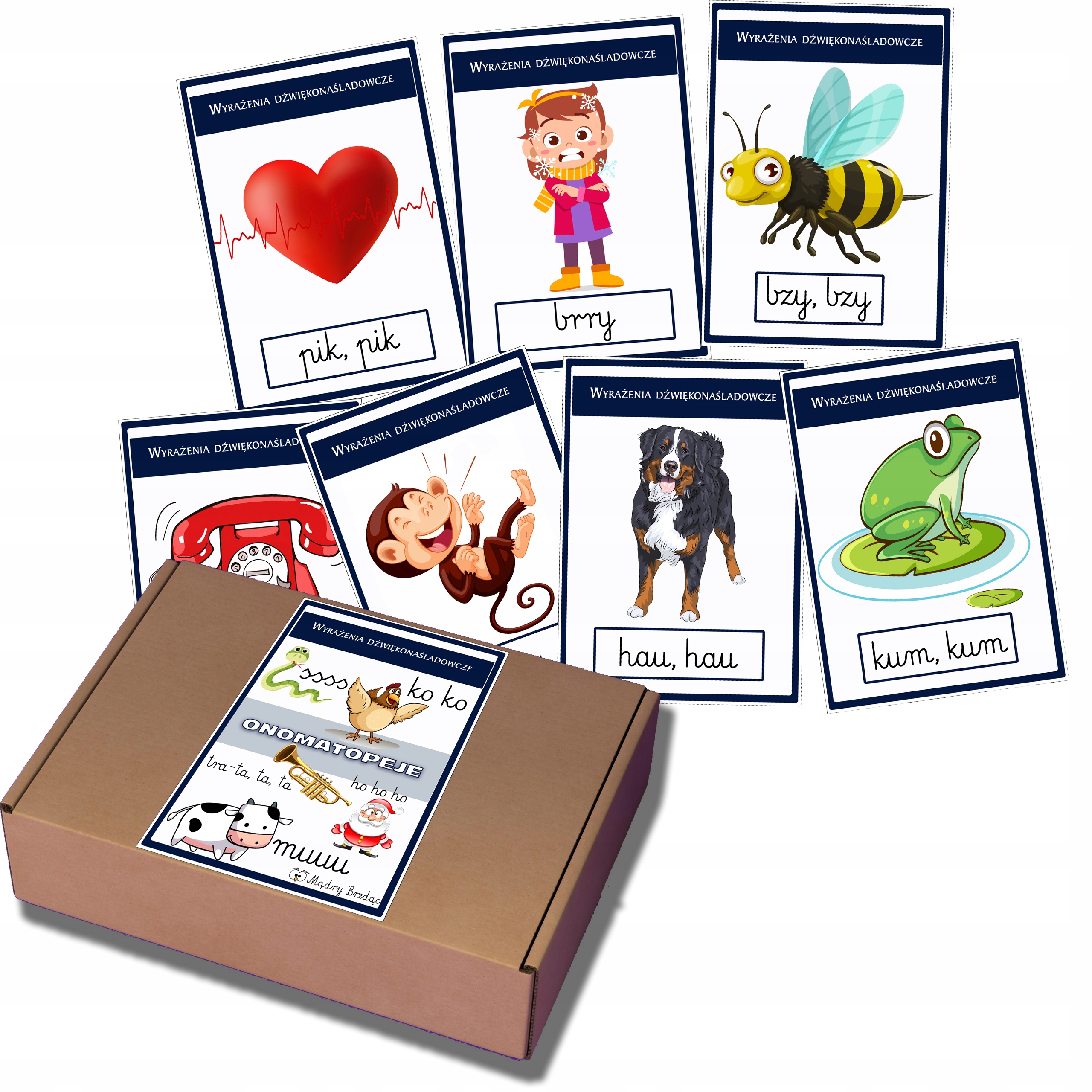 

Onomatopeje Naśladuj dźwięki 60 Karty obrazkowe