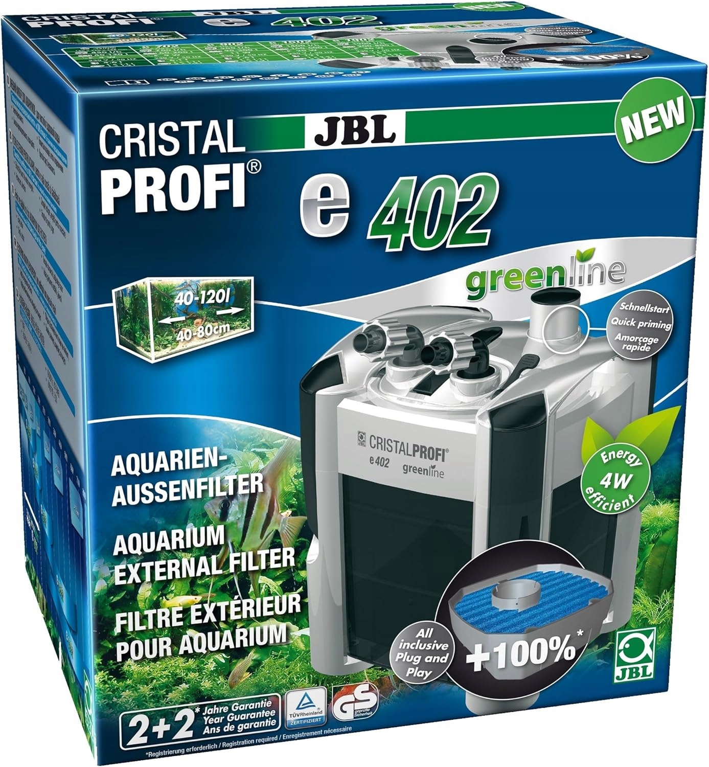 Jbl CristalProfi filtr do akvária 120 l 450 lh volně stojící deska plast