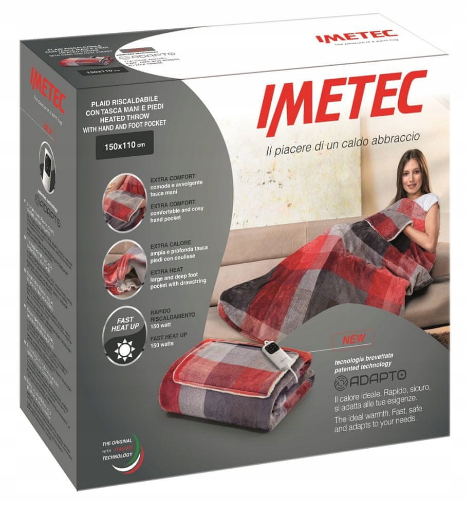 Koc elektryczny Imetec Adapto wielokolorowy 16777 150x110 cm
