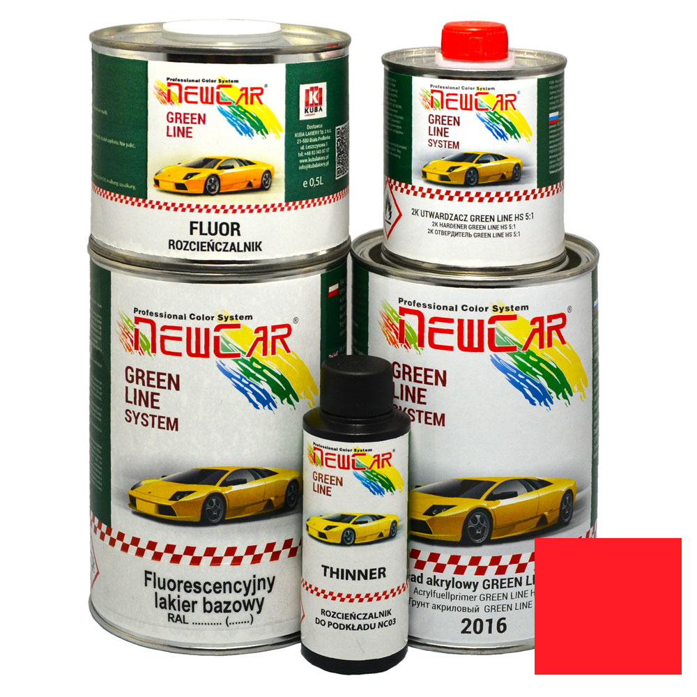 Флуоресцентний лак RAL 3026-комплект