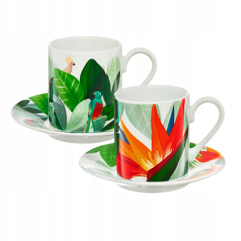 Komplet do kawy ESPRESSO 2 MAŁE filiżanki 90ml+ 2 spodki AMBITION PARADISE