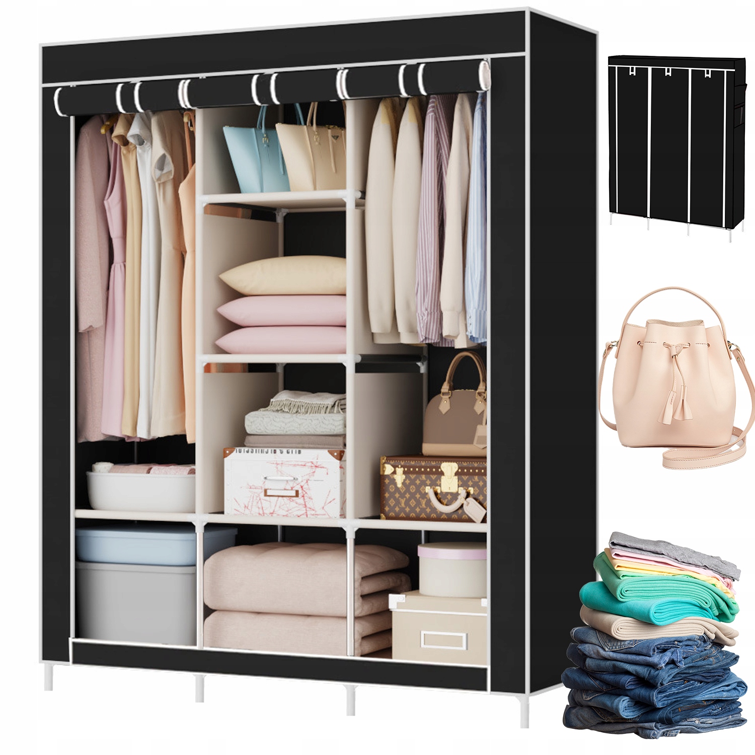 Skříň Skládací Skříň Na Oblečení 170*130*45 CM Šatník