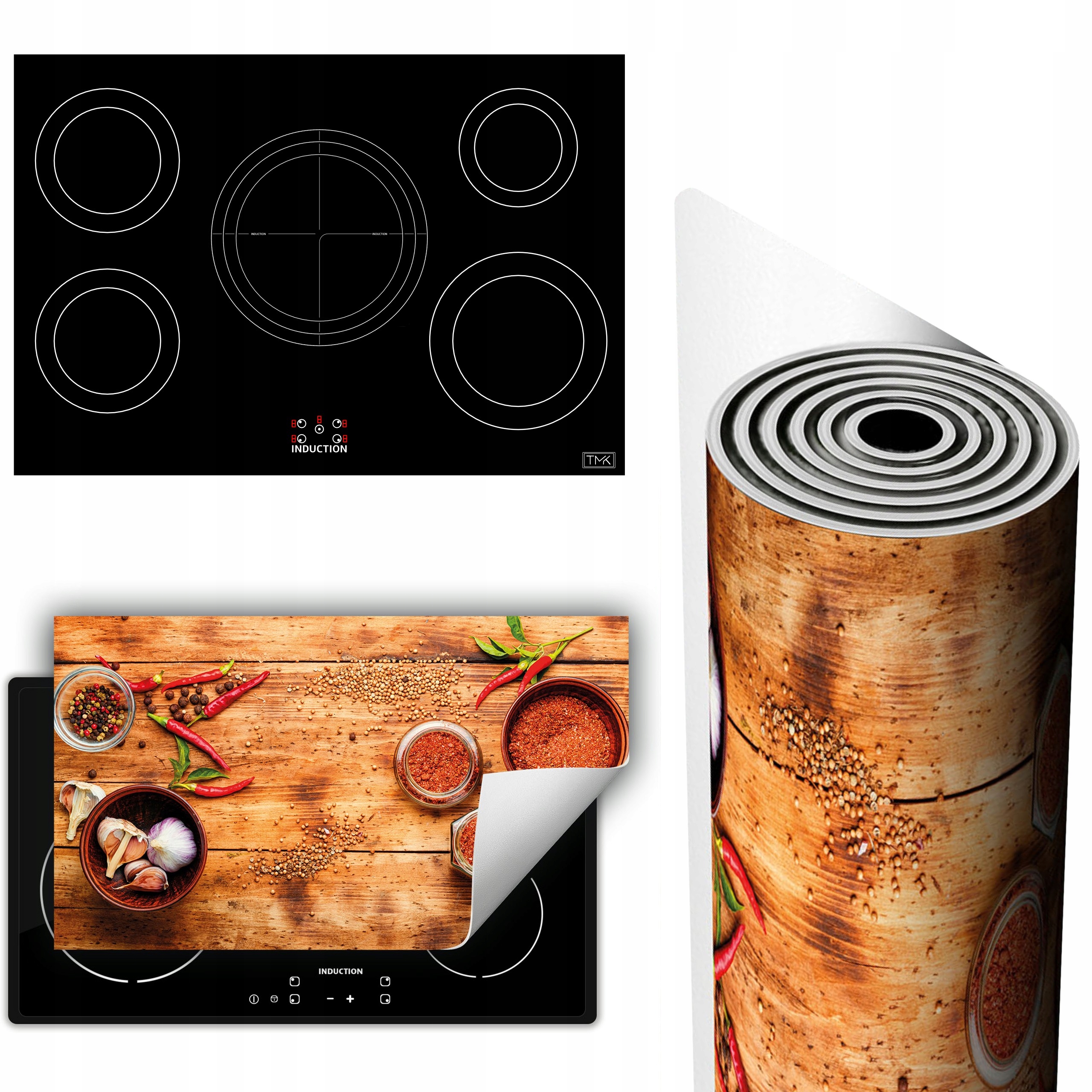 Vinylová Podložka Ochrana Kuchyňské Desky 90x52 dřevo chilli