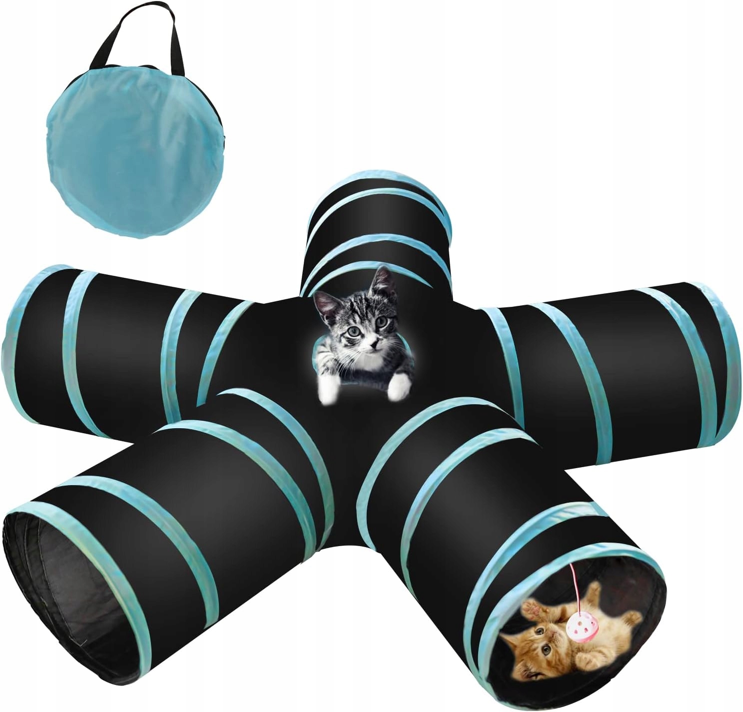 Levně Hračka pro kočky Tunel na hraní Skládací tunel, 5-cestný tunel pro kočky