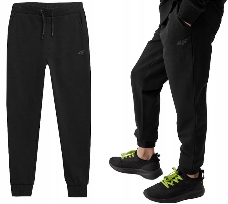 4F SPODNIE DRESOWE CHŁOPIĘCE JUNIOROWSKIE DRESY BAWEŁNIANE r.152