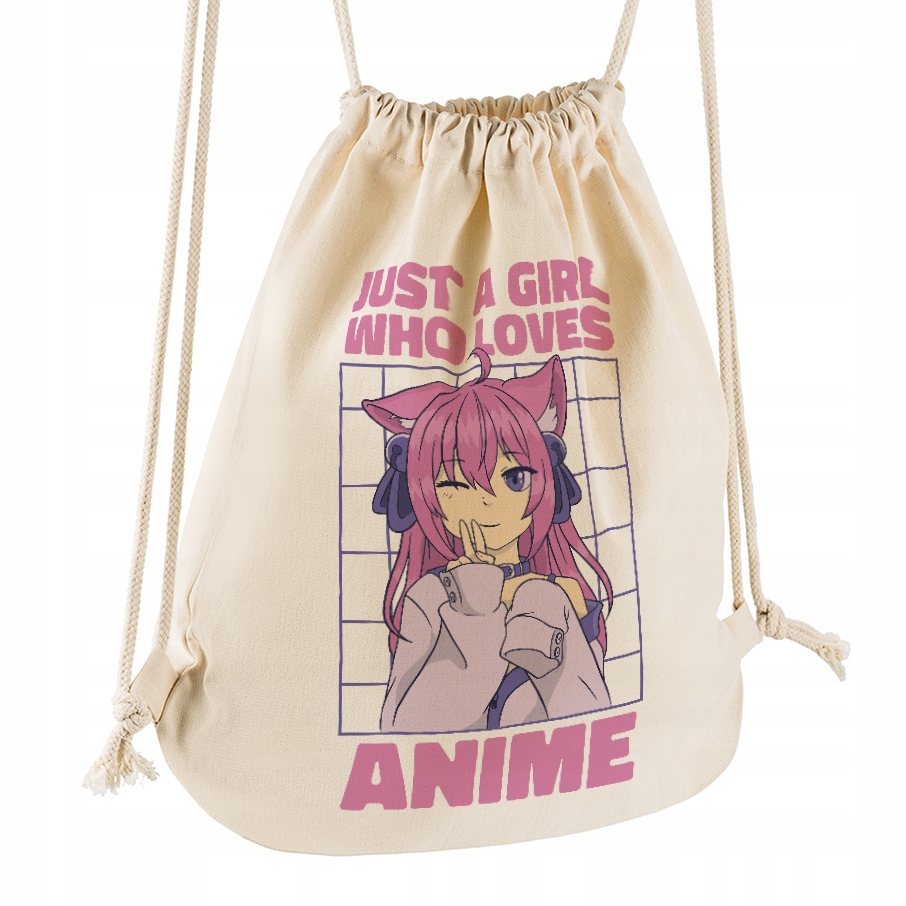 

Dziewczyna która kocha Anime Worek Plecak Bawełna