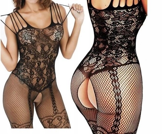 

Bodystocking otwarte body kombinezon z Dziurką
