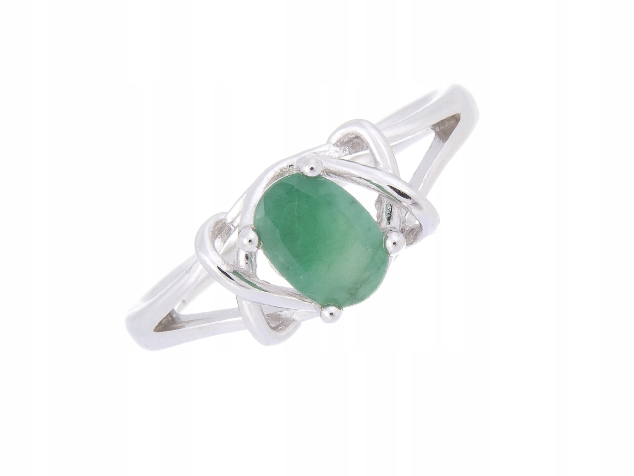 Stříbrný Prstýnek VEL.11 Smaragd Přírodní