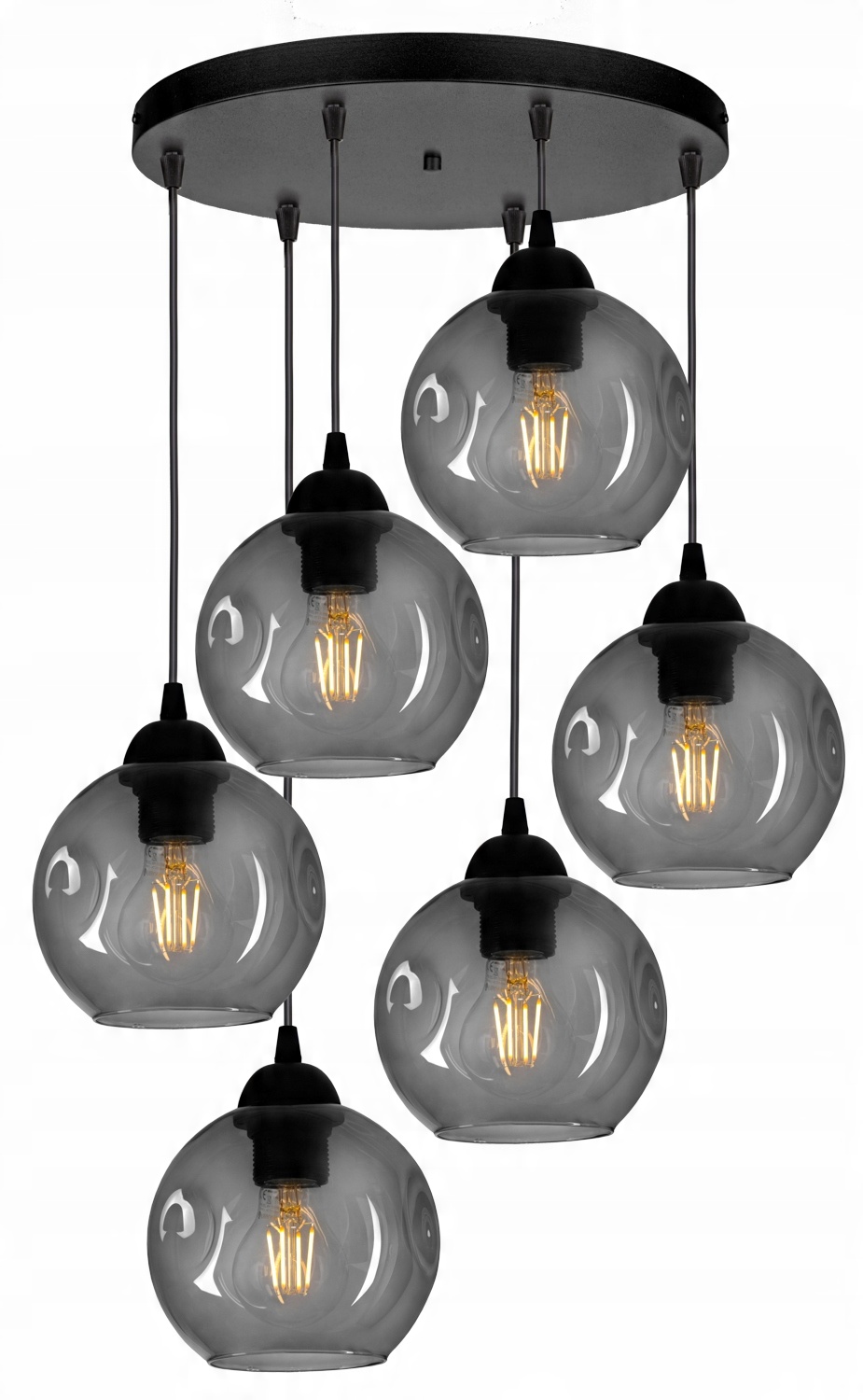 

Szklana Lampa Wisząca Sufitowa Żyrandol Kule Led