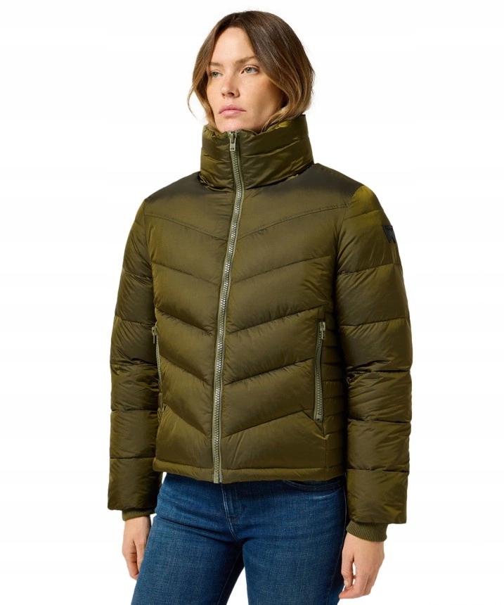 Dámská péřová bunda Wrangler Short Puffer Jacket Ivy Green 112356502 Xs